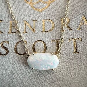 Kendra Scott Ever Gold Pendant Necklace in White Kyocera Opal